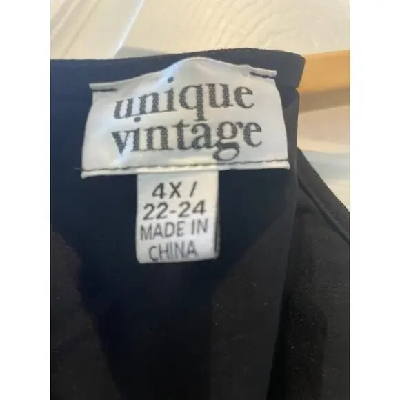 Unique Vintage Black Swing Dress Sz 4X NWOT #66 - Picture 2 of 4